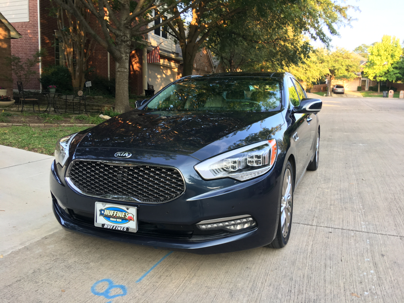 Outside my house this evening because I forgot to bring the garage clicker. She’s decked out in “Formal Blue”.
